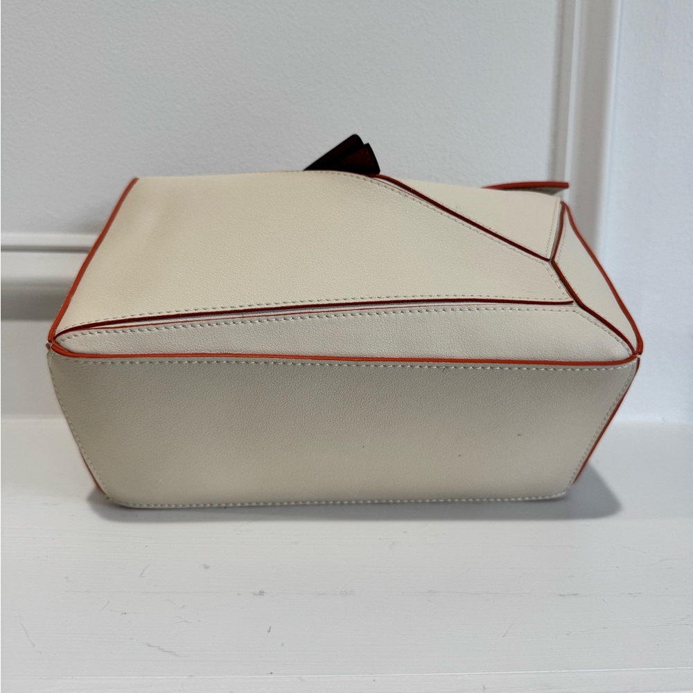 Small/Medium Geo Structured Panel Bag - Cream/Toffee - Picture 5 of 12